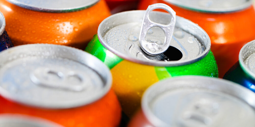 Cans of sweet drinks (or beer)